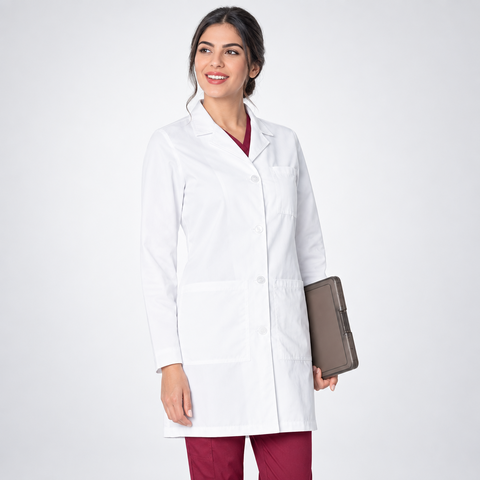 Landau Women's Three-Pocket 37.8" Full-Length Lab Coat